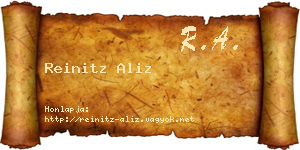 Reinitz Aliz névjegykártya